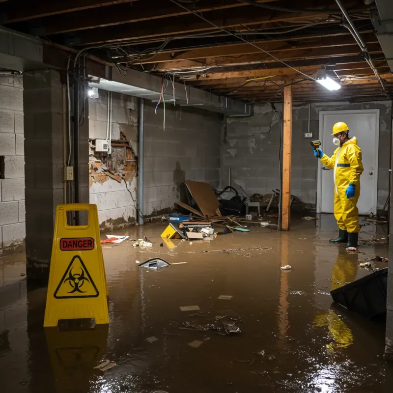 Flooded Basement Electrical Hazard in Mantua, OH Property